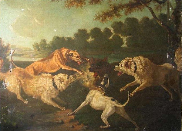 Oudry Jean Baptiste - Caccia al lupo con Mastini