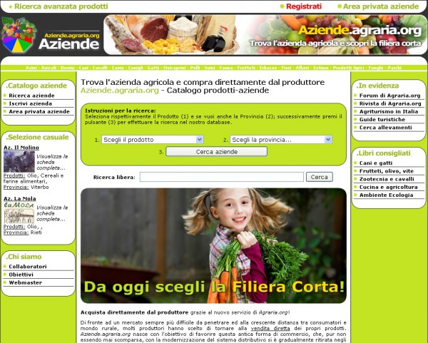 Il catalogo online di aziende agricole ed agroalimentari