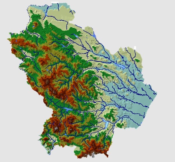 Carta del Modello Digitale del Terreno della Basilicata