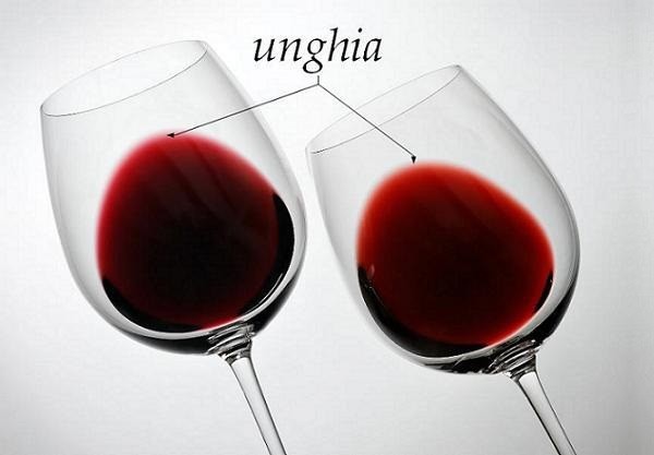 Unghia in due calici di vino