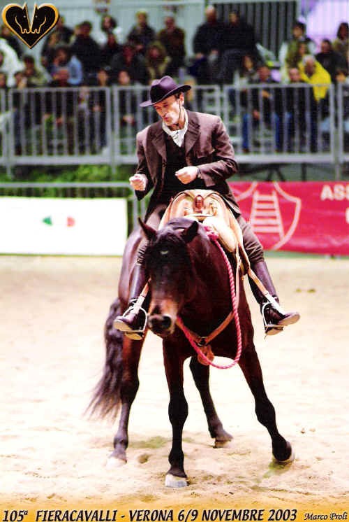 Gianni Marcelli con Delfino alla Fieracavalli 2006