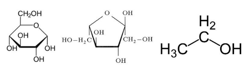 Formula chimica di glucosio e fruttosio
