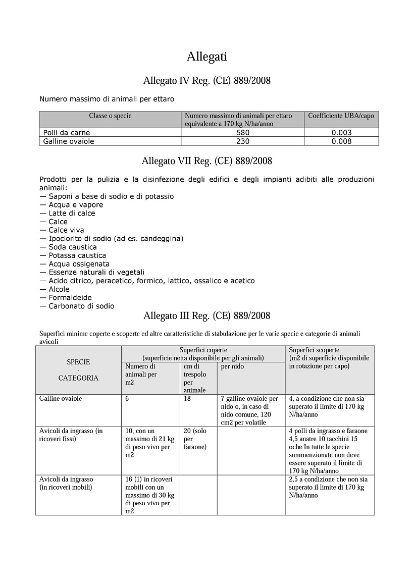 allevamento biologico Numero massimo di animali per ettaro 