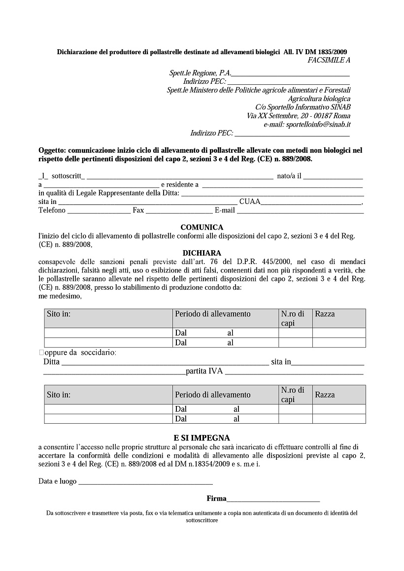 allevamento animali bio Numero massimo di animali per ettaro 