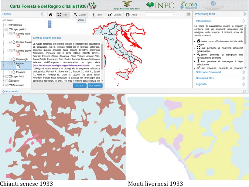 carta forestale regno italia boschi foreste