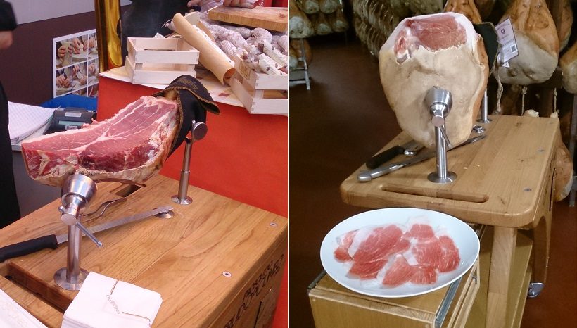 prosciutto crudo di cuneo affettato a mano coltello