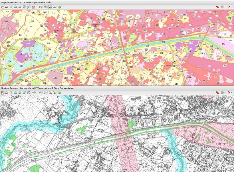 firenze cartografia paesaggio parco naturale piana