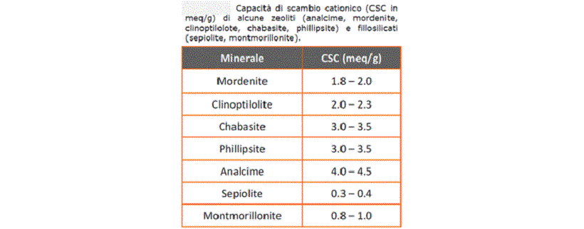 scambio cationico zeoliti