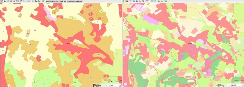 carta uso del suolo geoscopio toscana regione costa
