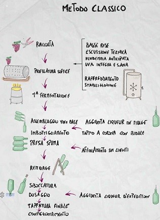 metodo classico spumante procedimento schema vino