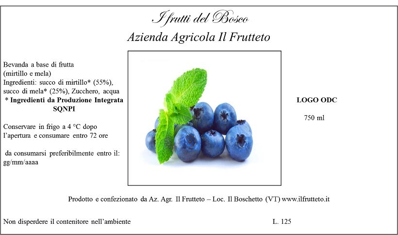 Etichetta succo di frutta