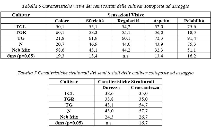 Caratteristiche visive e strutturali delle nocciole