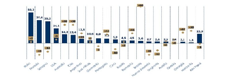 Grafico sulla Produzione di vino