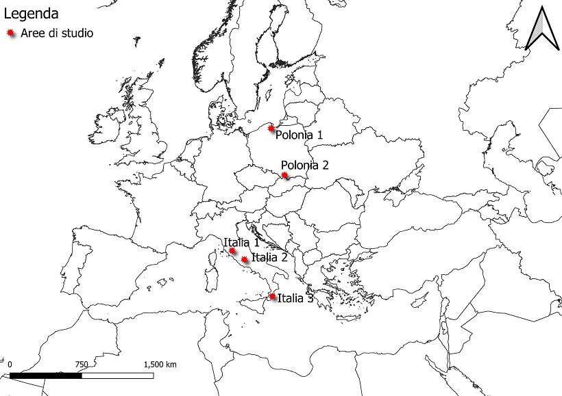 Localizzazione delle aree di studio